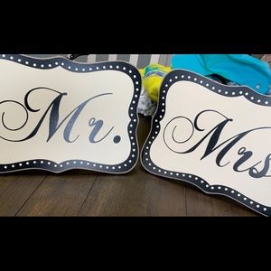 Mr and Mrs HL signs